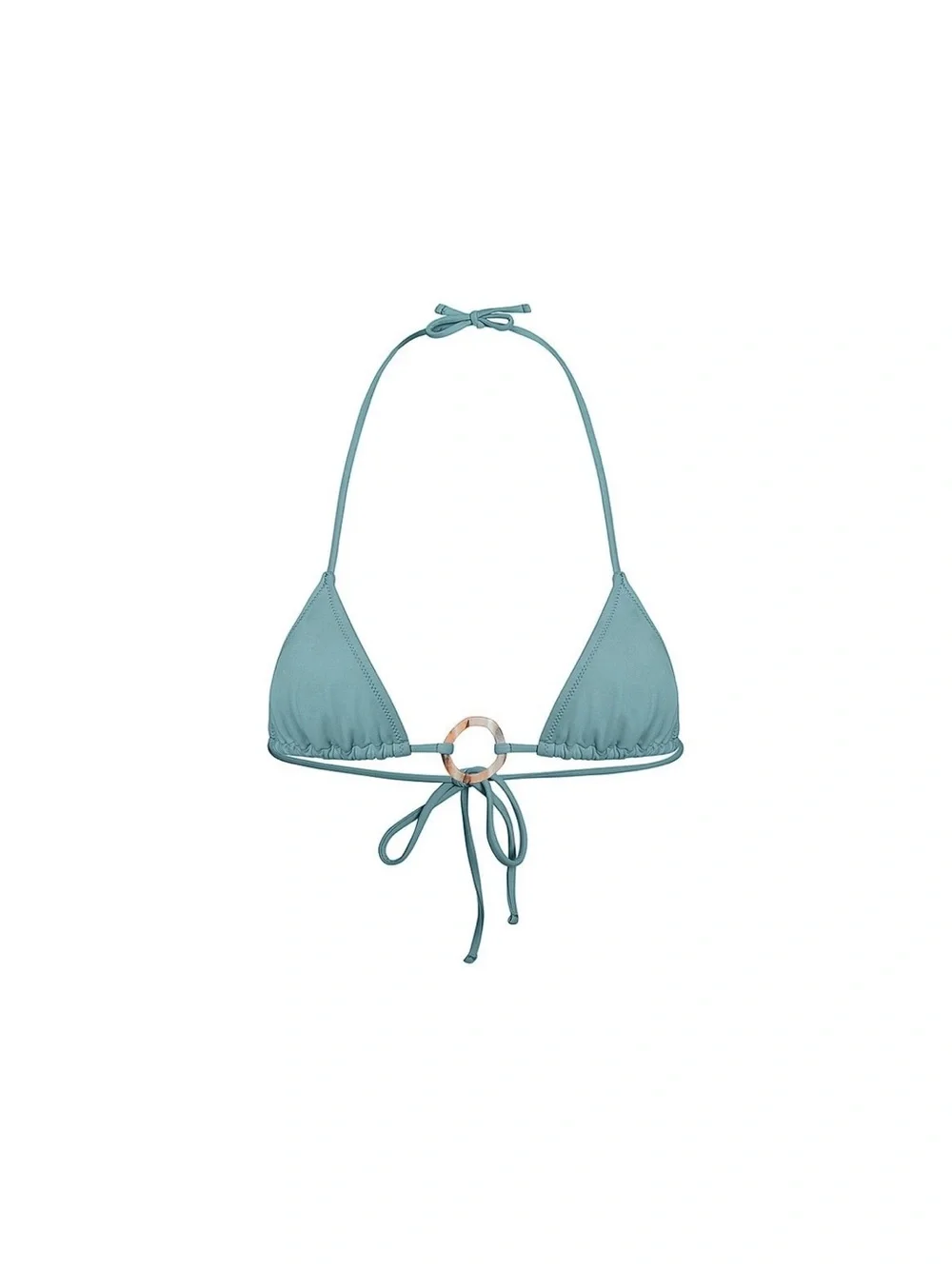 Tropic of C Triangle Ring-Accent Bikini Top & Tie-Side Bottoms - Slate Green